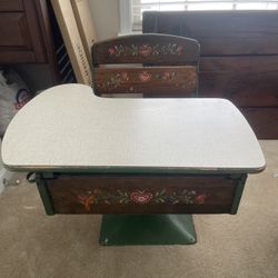 Vintage Metal School Desk