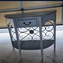 Half Circle Blue Table