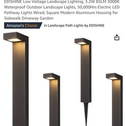 Edishine Low Voltage Landscape Lights, 3.2w 851m Qty: 1 3000k Waterproof Led Pathway Lights, 50,000