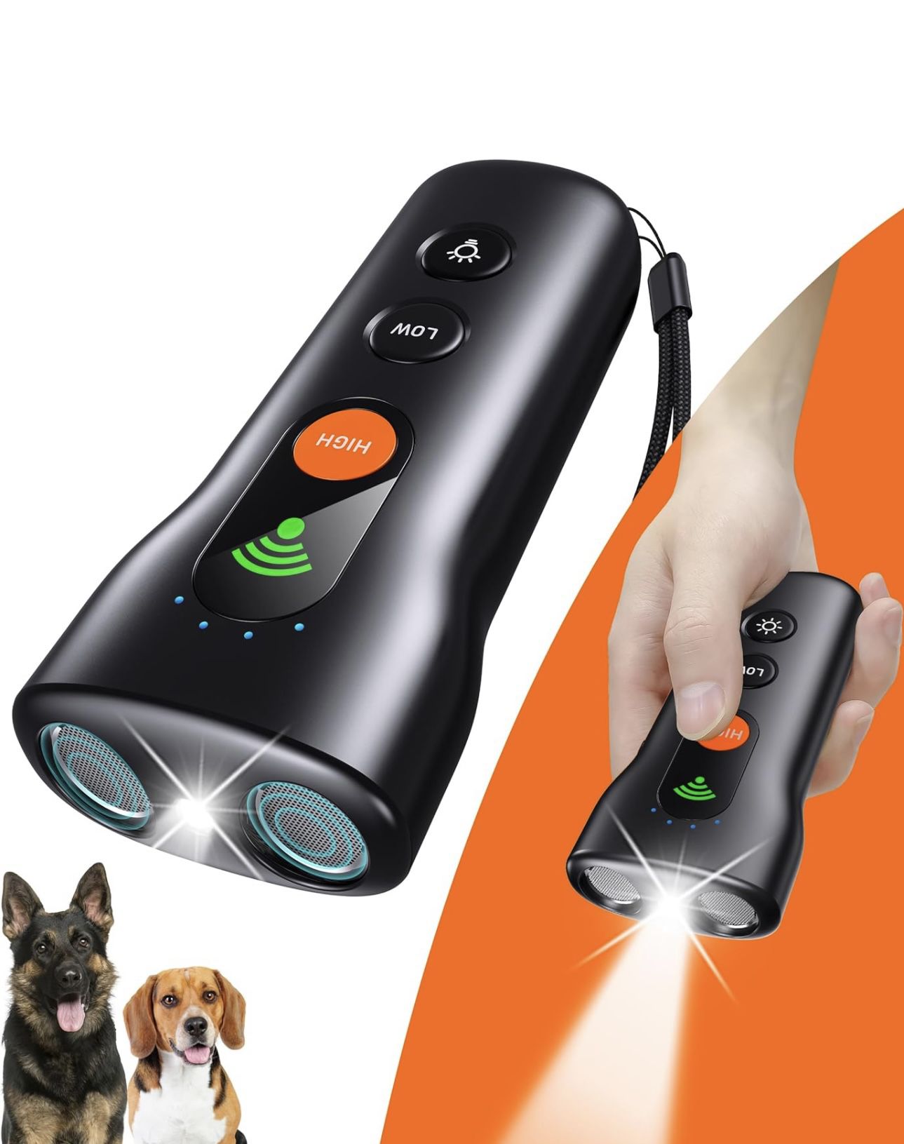BRAND NEW 3 in 1 Rechargeable Ultrasonic Dog Bark Deterrent 50FT with High Low Mode