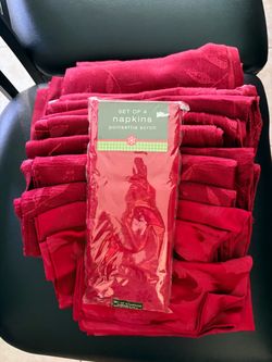 Poinsettia Scroll Cloth Napkins Set of 4
