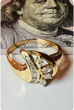 18K Solid Gold Wedding Ring With NATURAL DIAMONDS 💎 4Gr Size 9