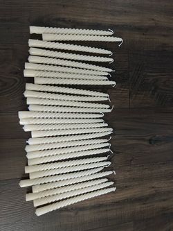 Ivory Spiral Taper Candles – Lot of 27