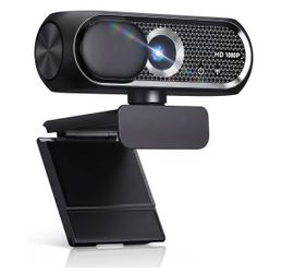 1080P HD Webcam USB Mic Noise Cancel Privacy Cover Wide Angle