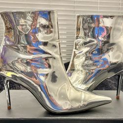 Balenciaga silver Mirrored Ankle boot