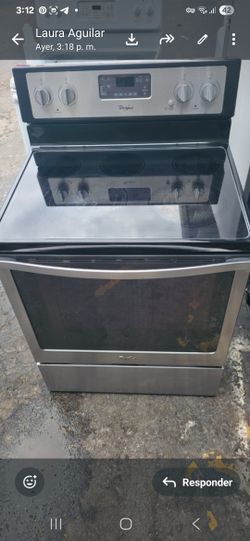 Title: Whirlpool Stainless Steel Electric Stove with Oven and Glass Cooktop 