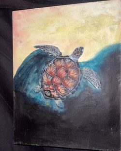 Student artwork. Hand-painted.