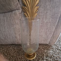 Gold Leaf Candle Holder 