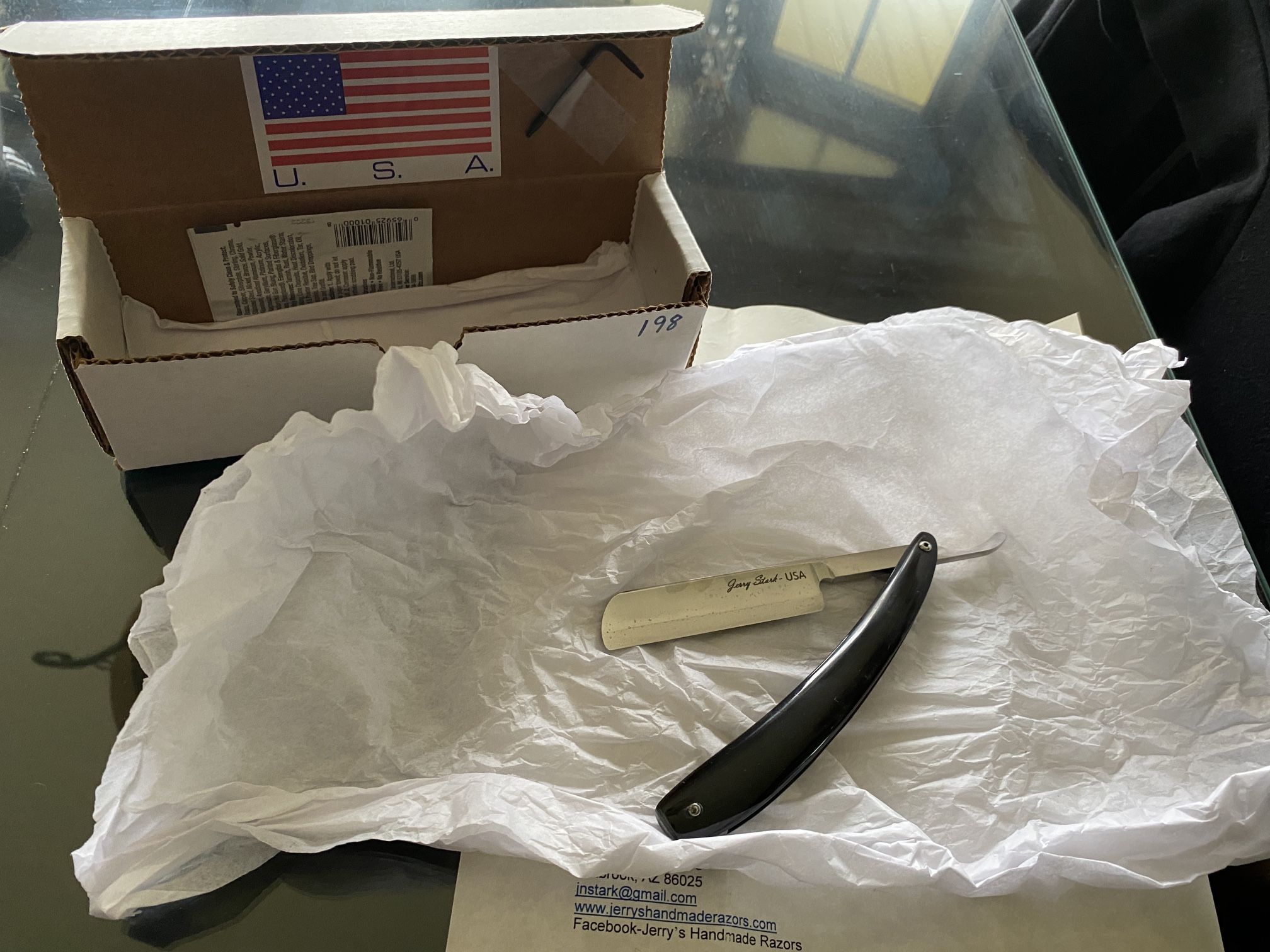 Brand New Jerry Stark Buffalo Horn Straight Razor