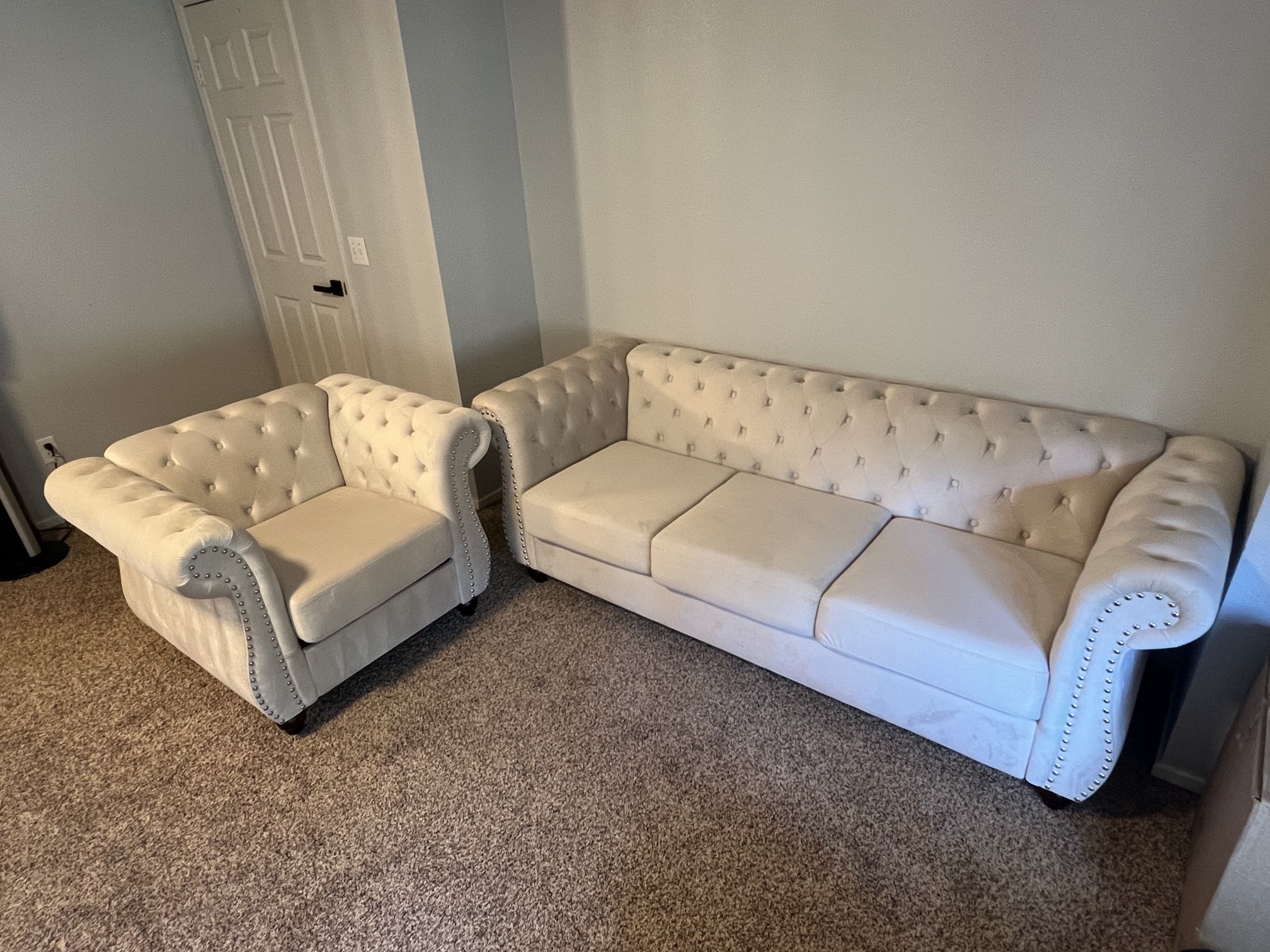 3 Piece Matching Living Room Set (Sofa, Chair, & Storage Ottoman)