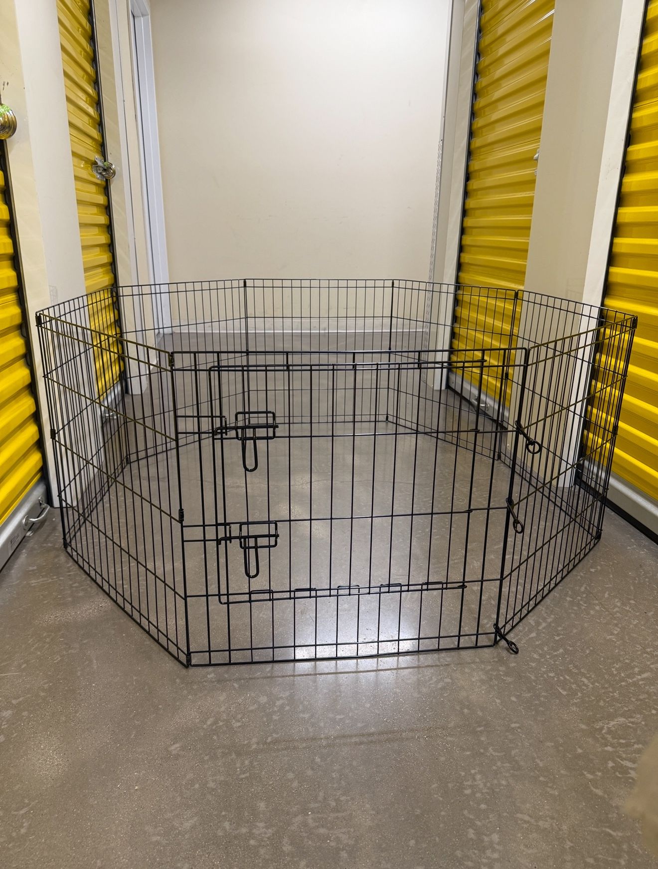 New Open Adjustable Door Dog Rabbit PlayPen 8 Panels 24" High Metal Collapsible