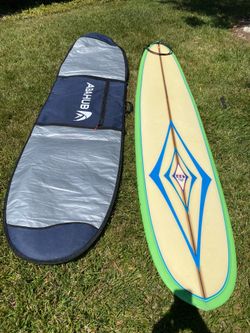 Surfboard: 9’6” Hap Jacobs "422" Longboard Surfboard + NEW Bag (Signed)