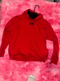 PINK turtle neck red sweater thick inside size L