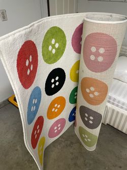 Colorful Button Print Kids Area Rug