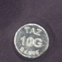 This is a 10g hand-poured silver bar.