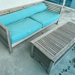 Teak Outdoor Furniture Set Sofa And Coffee Table