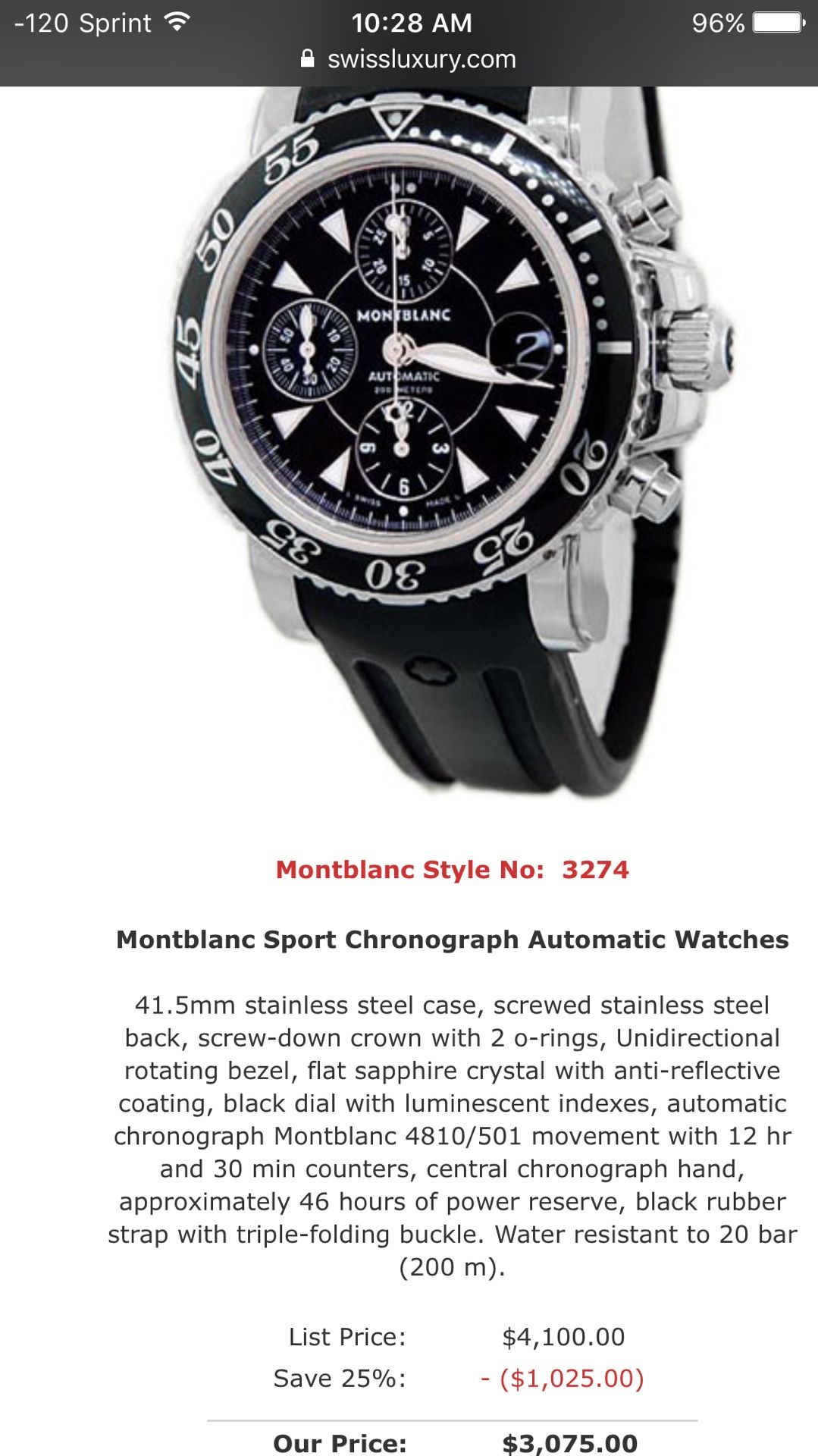 Montblanc hot sale sport 3274
