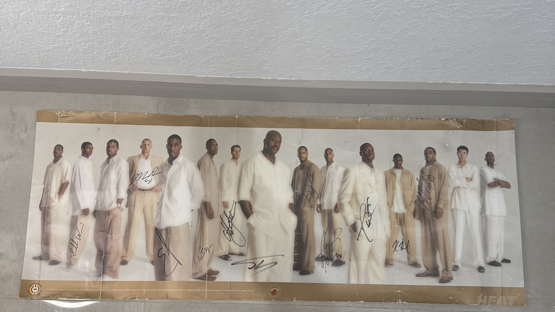 Miami Heat Big Three Signed Team Poster – Multiple Autographs