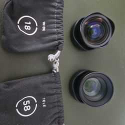 Moment 18mm and 58mm Camera Lens