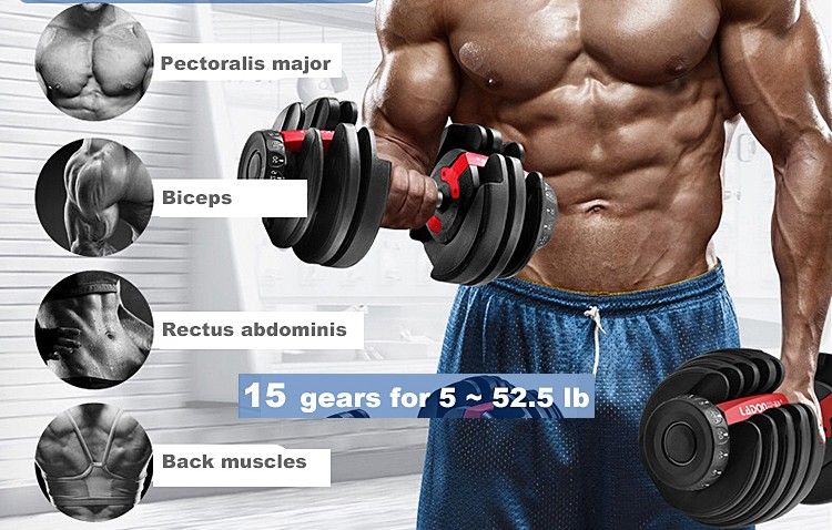 Adjustable Dumbbells Set 52.5 Lb