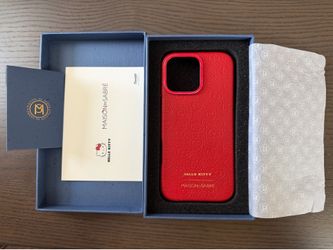 MAISON de SABRÉ HELLO KITTY IPhone 16 Pro Max Red Leather Case