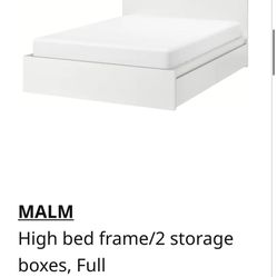 FULL SIZE IKEA MALM BED FRAME WITH 2 DRAWERS