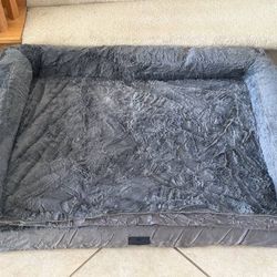 Brand New XL 43” Orthopedic Dog Sofa Bed Gray Plush Pillow Pet Mat Couch