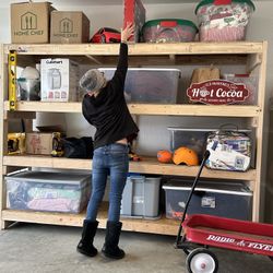 Always available! WE DELIVER and set up our hand-built SHELVING for homes, schools, churches, rental units, shipping containers, and more. 