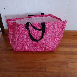 Giant T-Mobile Pink White Black Canvas Tote Shopping Bag