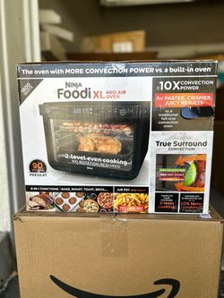 Ninja DT202BK Foodi 8-in-1 XL Pro Air Fry Oven, Large Countertop Convection and Digital Toaster Oven, 1800 Watts, Black, 12 in.