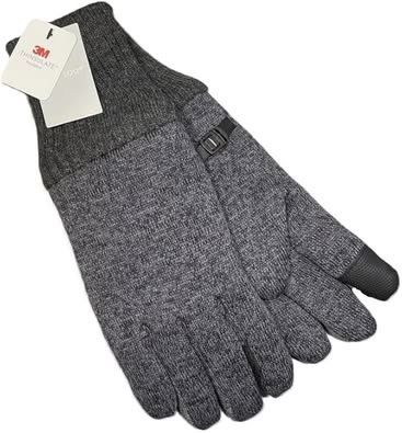 West Loop Men's Gray Heathered 3M Thinsulate Insulation Knit Gloves - One Size