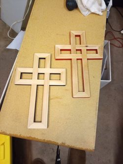 Handmade Wooden Wall Cross Decor – Set of 2