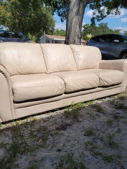 Leather Sofa Beige Very Good Condition 