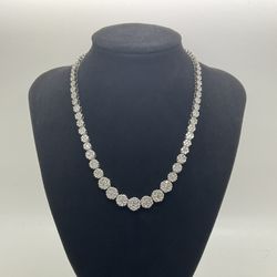 DIAMOND NECKLACE 14KWG 