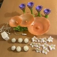 Avon Lighted Floral Tiered Indoor Fountain Candle Holders