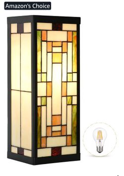 0463: New WL0005 Tiffany Style Rectangular Outdoor Wall Lights Stained Glass Corridor Wall Lamp Vintage Outdoor Balcony Aisle Hallway Wall Sconce Ligh