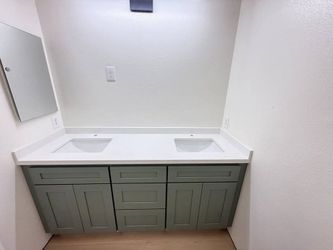 60-inch gray color vanity cabinet