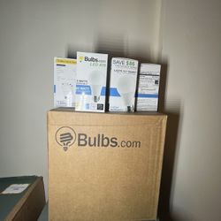 Set of 24 LED A19 light bulbs. 9-watt, 800 lumens, warm white light (2700K). Dimmable