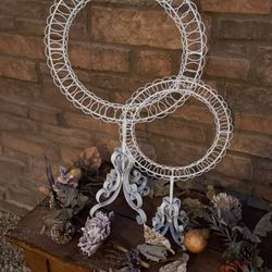 Pair of vintage White Hoop Decor 