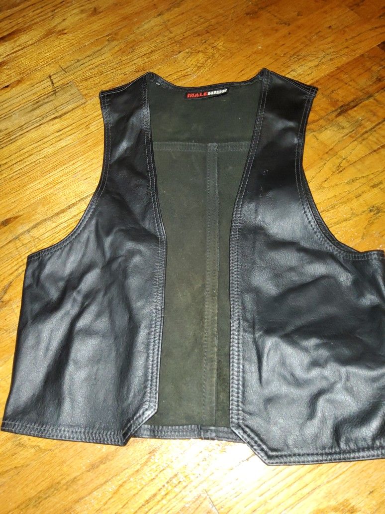 Leather bar vest
