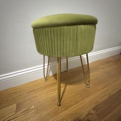 Velvet Vanity Stool Chair/Ottoman with STORAGE
