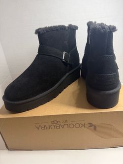New Koolaburra by UGG Black Suede Ankle Boots