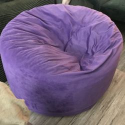 Bean Bag Chair - purple, micro-fiber / micro-bead stuffing 24" high x 40" diameter.