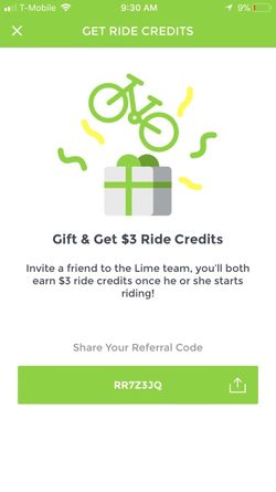 Like bike code. Receive $3. With code