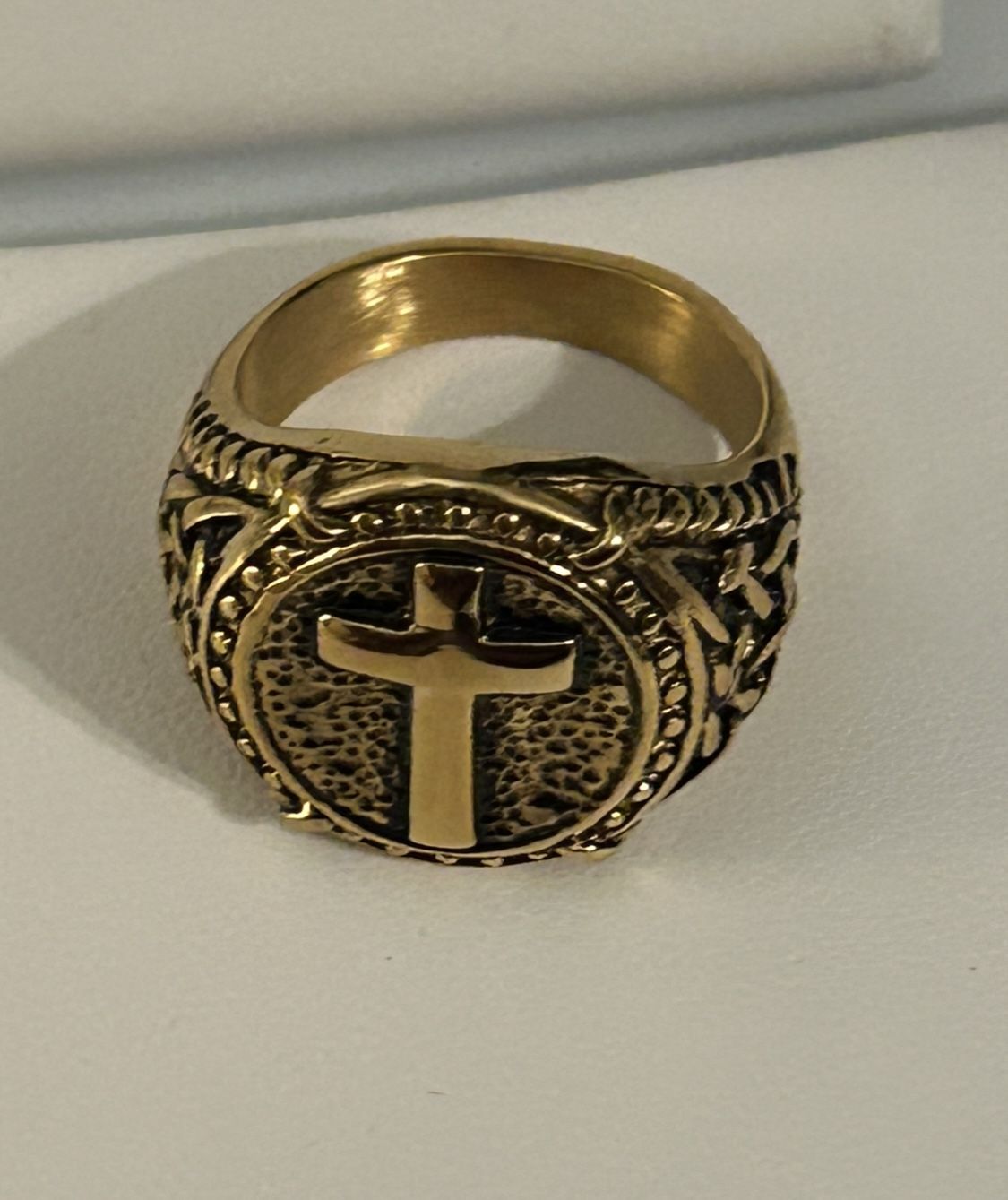 Men’s Cross Ring 18k Gold Plated
