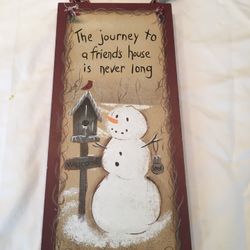 Snowman Wooden Sign