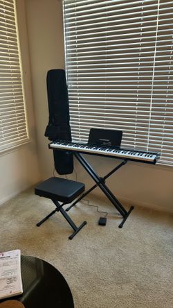 88-Key Semi-Weighted Digital Piano Keyboard Bundle with Stand, Bench, Case & Accessories