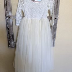 White And Ivory Toddler Dress 2-3T