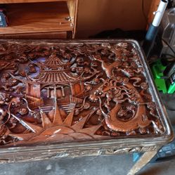Hand Craved Chinese Solid Wood Table 