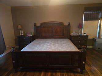 King bed room bed and side tables